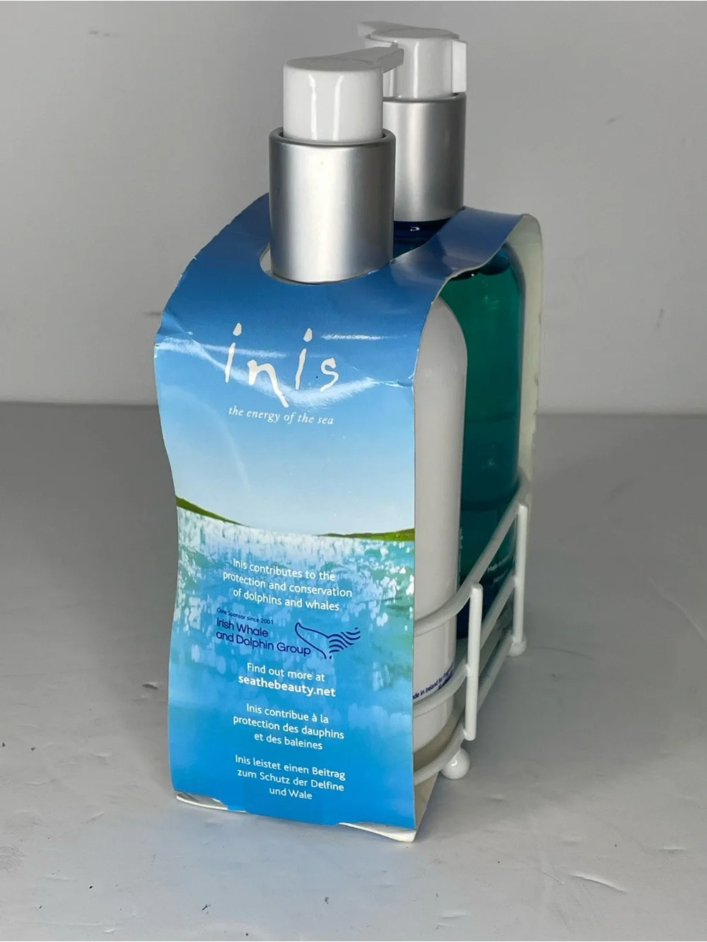 Inis the Energy of the Sea Liquid Hand Soap and Hand Lotion Caddy New 10 Oz Each